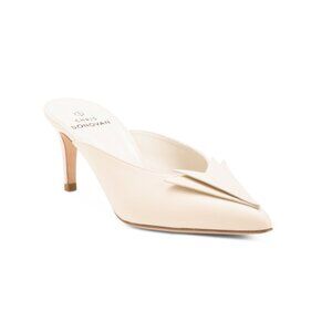 CHRIS DONOVAN Buff Made In Italy Leather Gossamer Heeled Mules